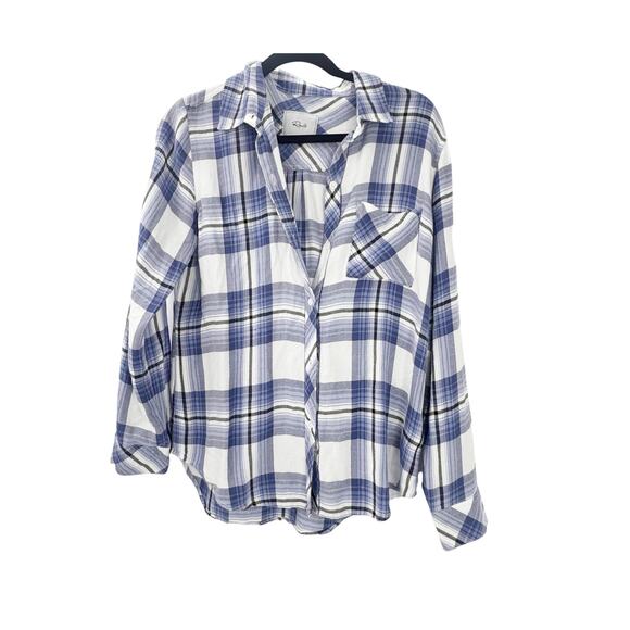 RAILS Hunter Plaid Button-up Shirt In White Robin Navy Small NWOT - Picture 10 of 14